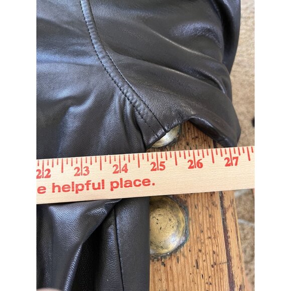 Hathaway Mens Black Leather Zip-Up Jacket Size XL Lightweight Vintage Style - Picture 6 of 11